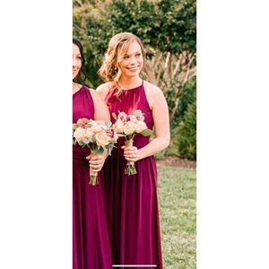 David’s Bridal - Wine Keyhole Formal Chiffon